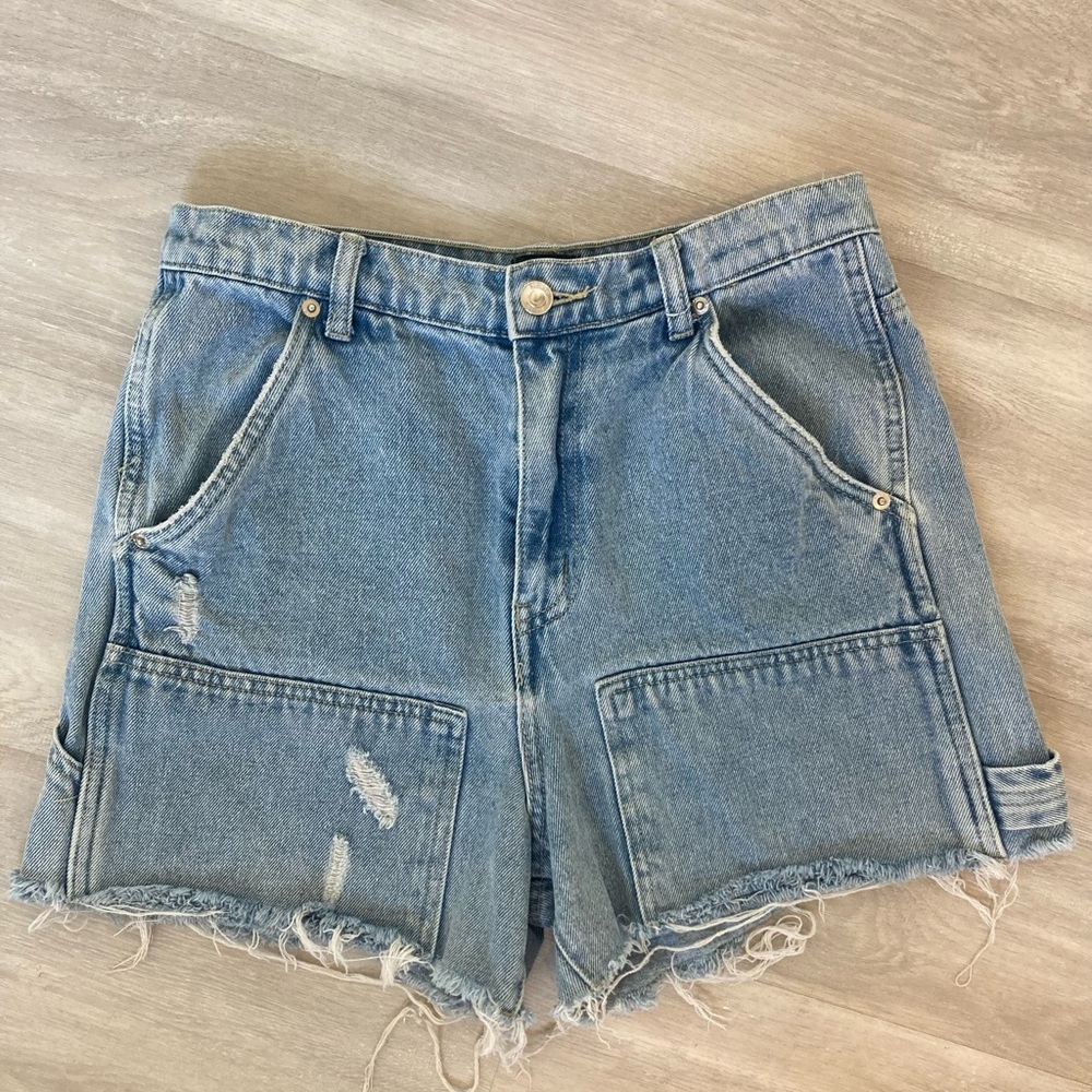 Carpenter style cutoff distressed Jean Shorts